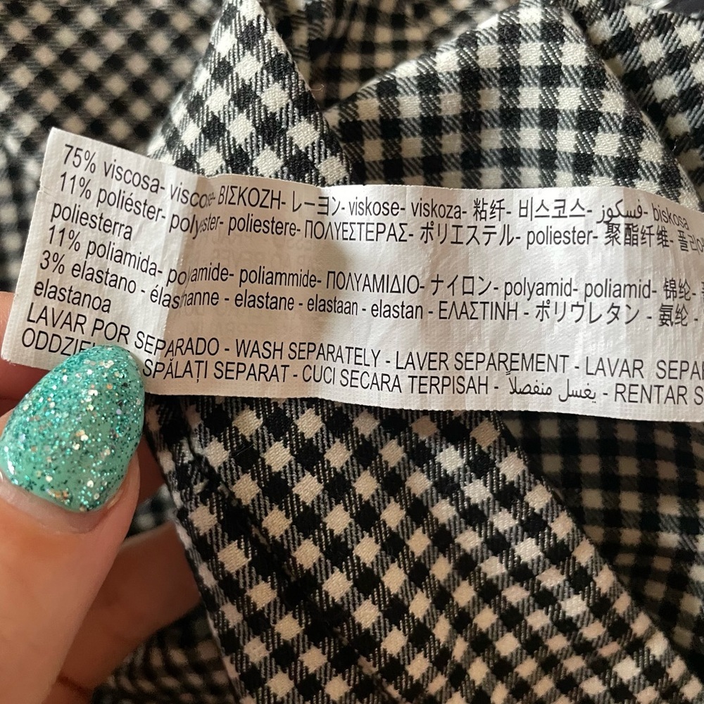 Zara Gingham Stretch Crop Pant - Picture 8 of 10